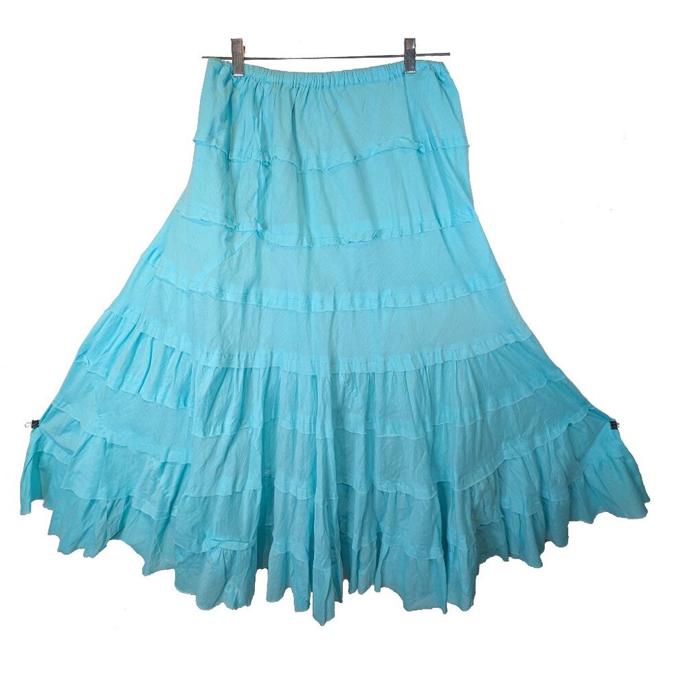 Pale Turquoise Blue layered Classique Gypsy skirt Size small